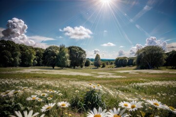 Sunrise over the rural village