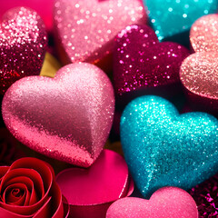 Obraz premium Colorful hearts