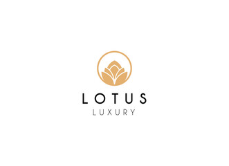 Luxury lotus flowers logo. Jewelry logo design. 