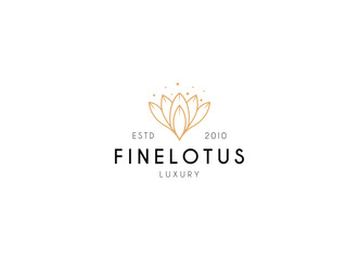 Luxury lotus flowers logo. Jewelry logo design. 