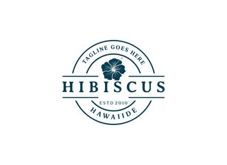 Fototapeta na wymiar Hibiscus flower plant logo. 