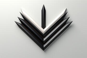 Naklejka premium Minimalistic arrow in black and white, ideal for a clean and sophisticated look, Generative AI