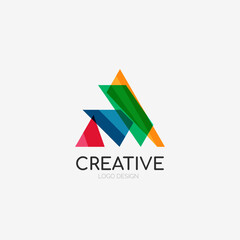 Triangle abstract logo, business emblem icon