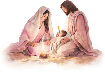 Watercolor Nativity Christmas