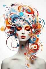 Female Beauty Amidst Abstract Essence.
Abstract essence surrounding a depiction of female beauty.