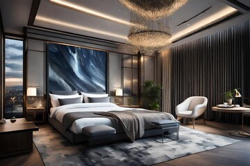most beautiful bedroom interior design, hotel room