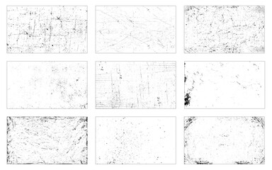 Set of grunge textures. Vector distress textures.