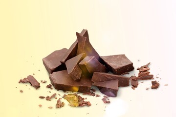 Dark sweet tasty chocolate chunks