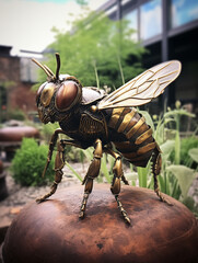 A Bronze Statue of a Bee