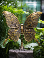 A Bronze Statue of a Butterfly
