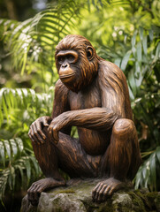Obraz premium A Bronze Statue of an Orangutan