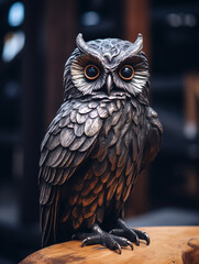 A Bronze Statue of an Owl