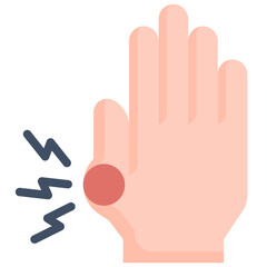Gout in the wrist flat icon. For presentation, graphic design, mobile application, web design, infographics or UI.