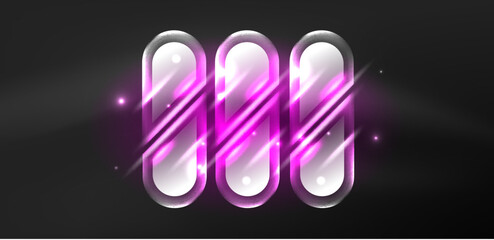 Abstract background glowing neon light geometric shapes. Space cosmic or magic energy vector wallpaper For Wallpaper, Banner, Background, Card, Book Illustration, landing page