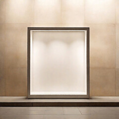 Mock up of square light box display. Created using generative AI tools