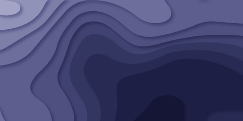 Dark blue wave line papercut topology background. abstract background 3d realistic design use for ads banner and advertising print design vector. 3d topography relief. Vector topographic illustration.