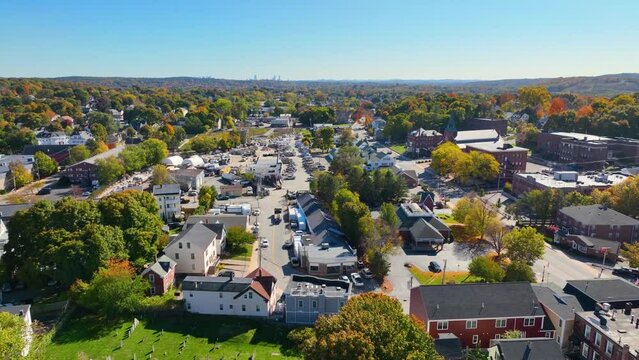 First Congregational Church of Woburn at 322 Main Street in historic downtown Woburn, Massachusetts MA, USA. 