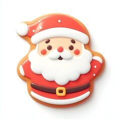 Santa claus cookie on white background