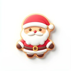 Santa claus cookie on white background