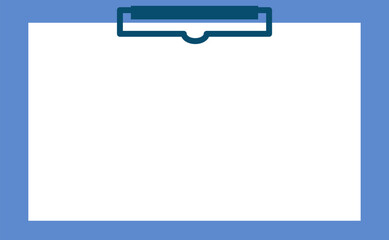 白紙が挟まったバインダー（青）のイラスト