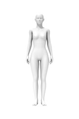 Woman standing, 3D computer graphic image of human body - 671360313