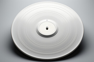 Sleek and modern white vinyl LP, perfect for showcasing your electronic music tracks or DJ mixes, Generative AI
