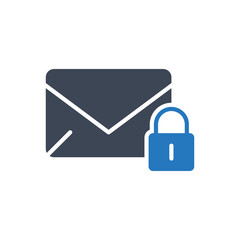 Email mail lock vector icon