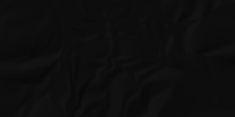 Dark black wrinkled paper crumpled texture. black fabric textured crumpled black paper background. panorama black paper texture background, crumpled pattern texture background.