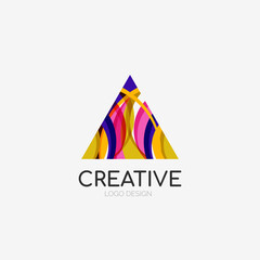 Triangle abstract logo, business emblem icon