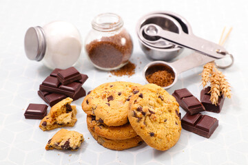 making homemade cookies with ingredients