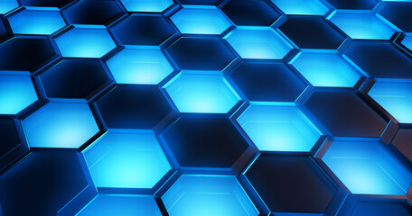 Fototapeta premium blue hexagon background