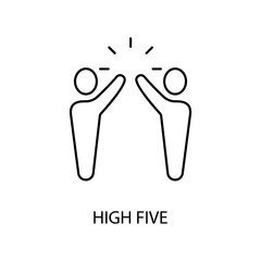 High five concept line icon. Simple element illustration.High five concept outline symbol design.
