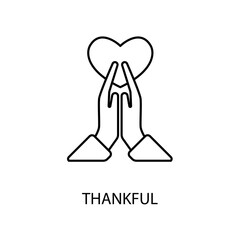 thankful concept line icon. Simple element illustration.thankful concept outline symbol design.