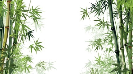 Bamboo tree on white background for decoration of art frame,wallpaper,card and banner.
