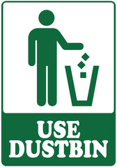 Signage use dustbin, use a trash can or garbage bin, is a container used to collect and store waste materials and garbage. silhouette use dustbin. 