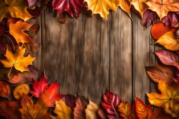 Naklejka na ściany i meble autumn leaves frame