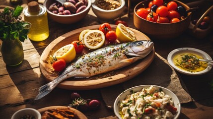 grilled fish with vegetables