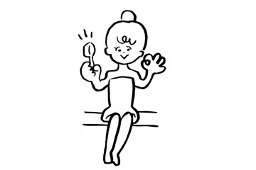 サウナでロウリュOKを伝える女性