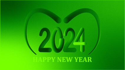 2024 Happy New Year beautiful text and gradient background