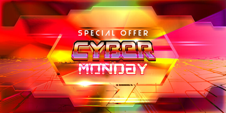 Cyber monday hottest deal neon background