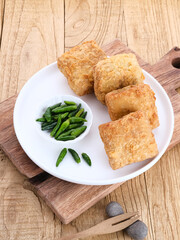 Tahu Bakso, Indonesian traditional snack made from tofu and beef. 
