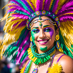 Woman celebrating Carnival