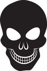 Digital png illustration of black smily human skull on transparent background