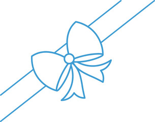 Digital png illustration of blue ribbon with bow on transparent background