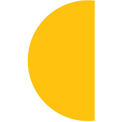 Digital png illustration of yellow semicircle on transparent background