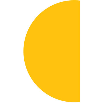 Digital png illustration of yellow semicircle on transparent background