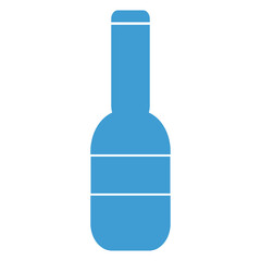 Digital png illustration of blue bottle with copy space on transparent background