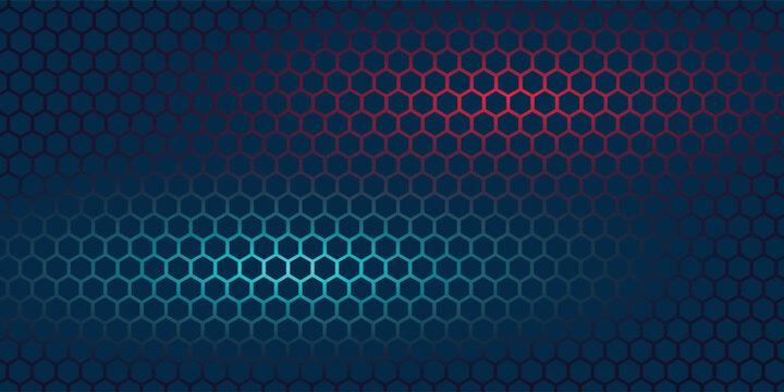 Abstract green and red  technology hexagonal background vector hexagon modern technology