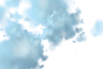 Digital png illustration of blue clouds of smoke with copy space on transparent background