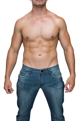 Digital png photo of caucasian muscular man on transparent background